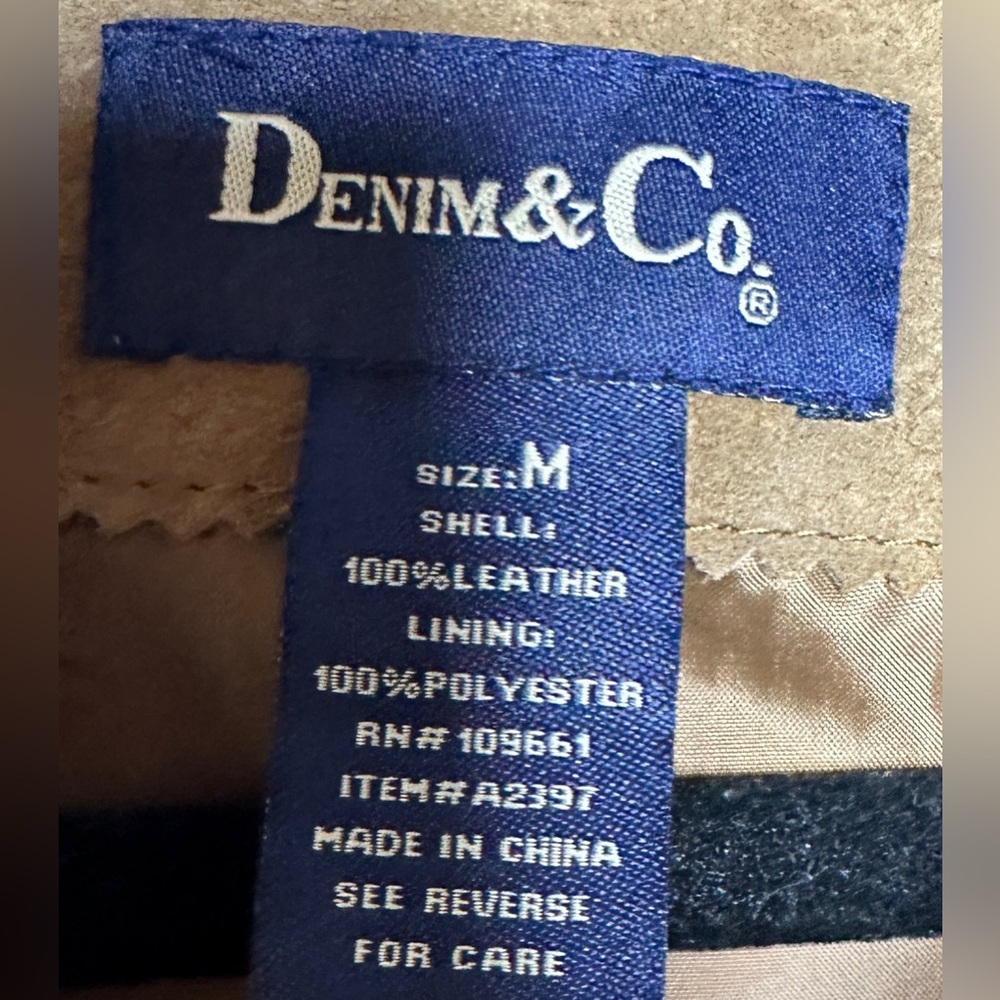Denim&Co | Women’s Brown Leather Western Jacket w/Saddle Stitching, Size M - Picture 2 of 13